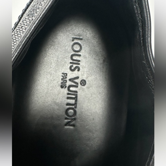 Louis Vuitton Black & Grey Leather Damier Ebene Monogram Sneaker - Picture 11 of 16